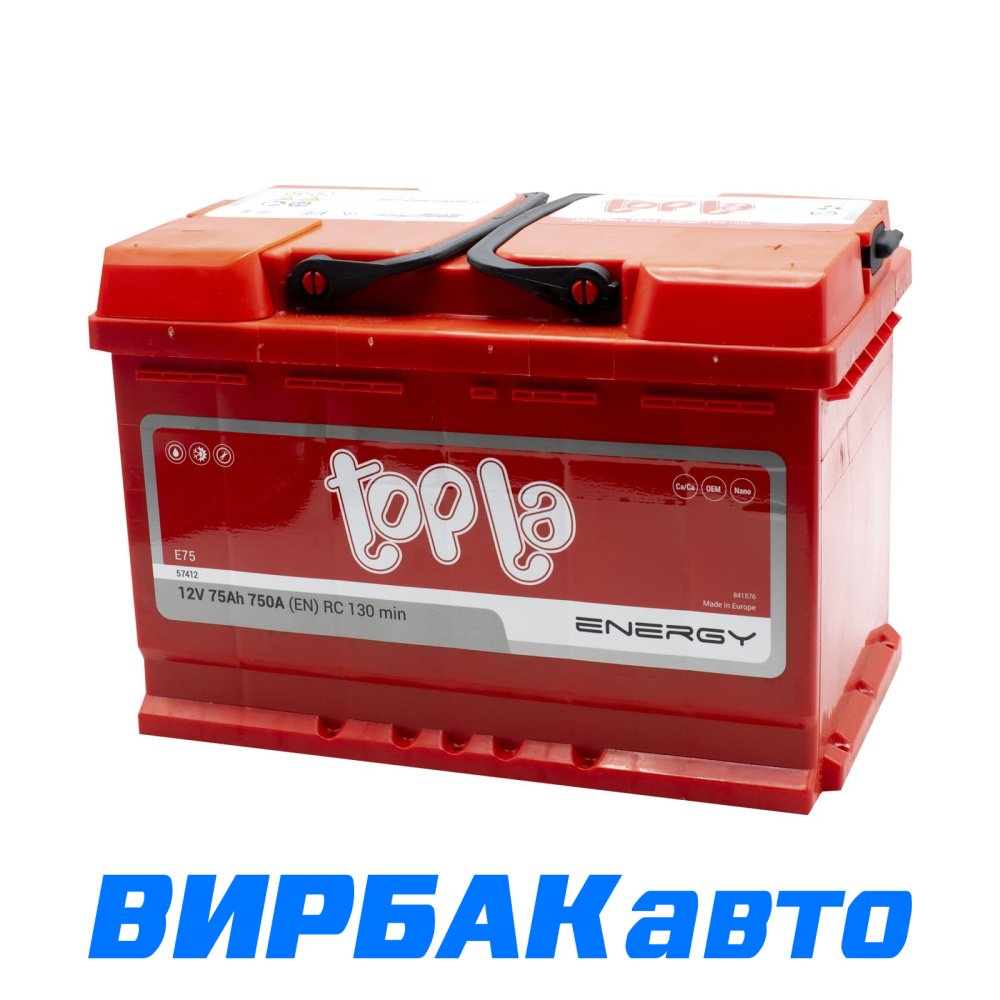 Аккумулятор Topla Energy (57412) 75 Ач 750 А обратная полярность