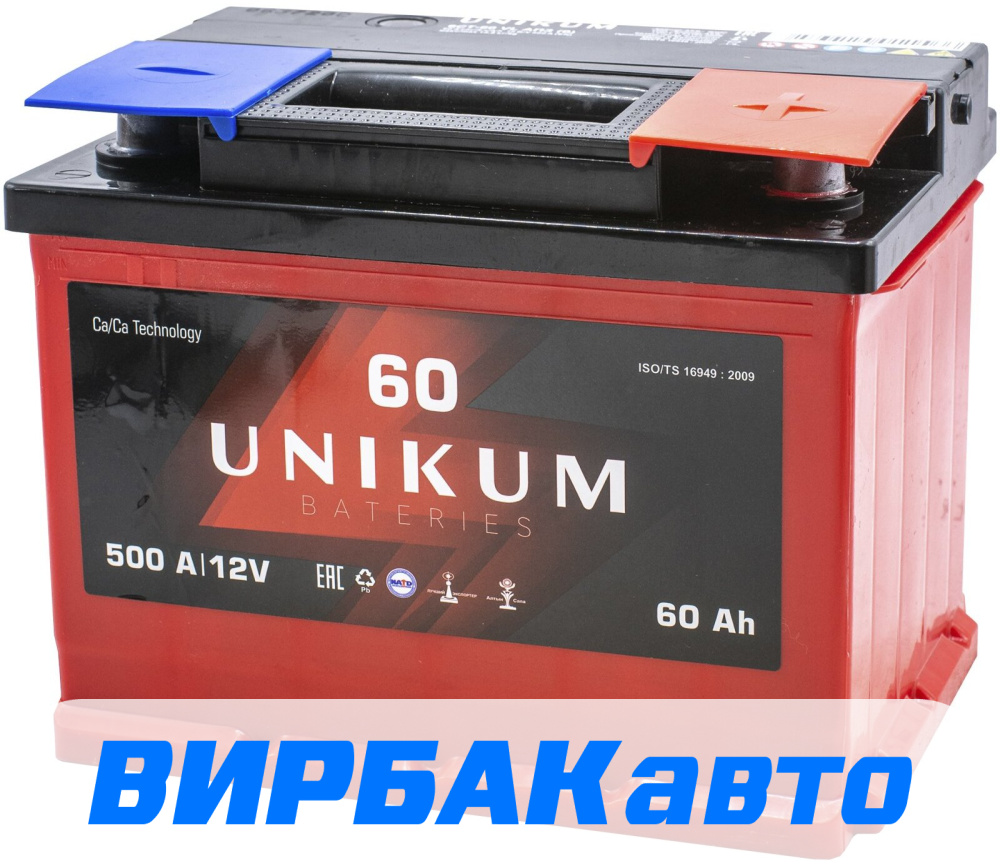 Аккумулятор UNIKUM 60 Ач 500 А обратная полярность